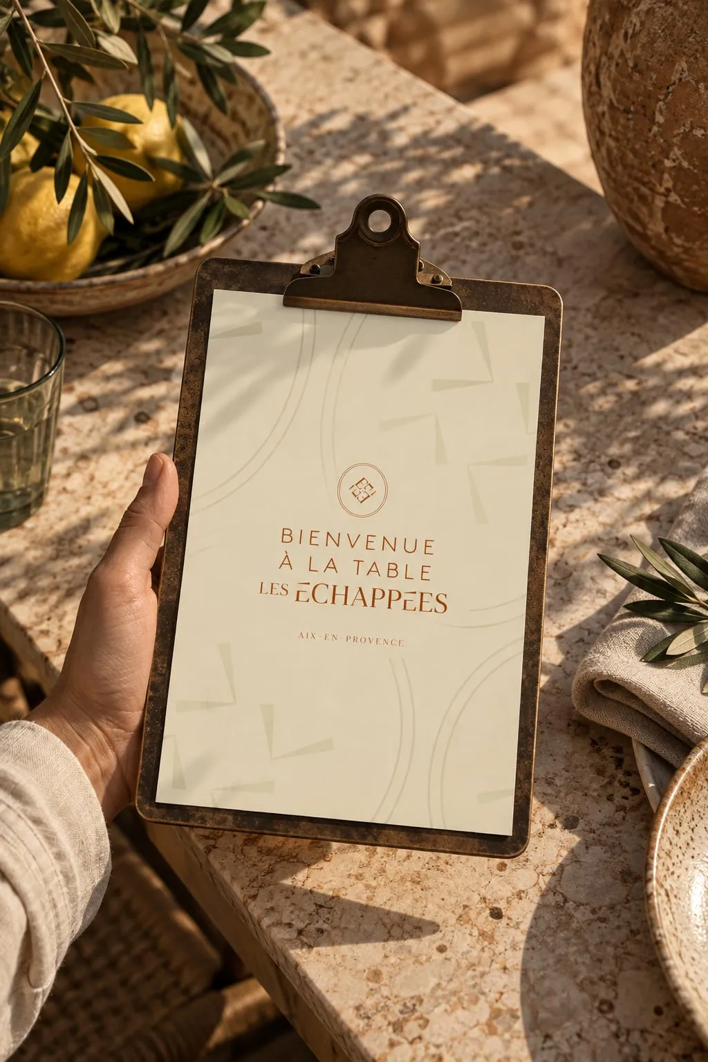 Les Échappées, communication print menu