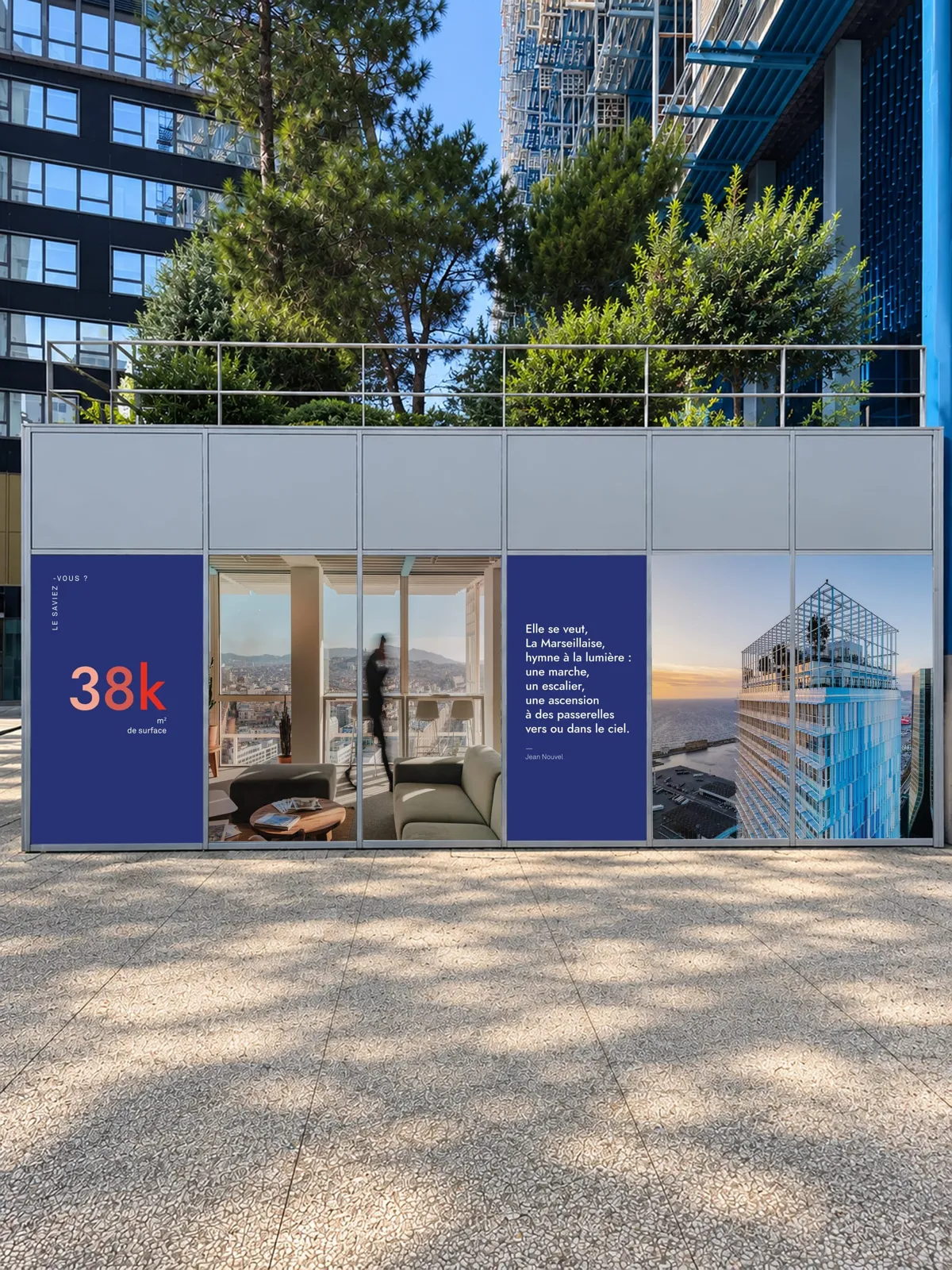 Tour La Marseillaise, signaletique vitrophanie architecture