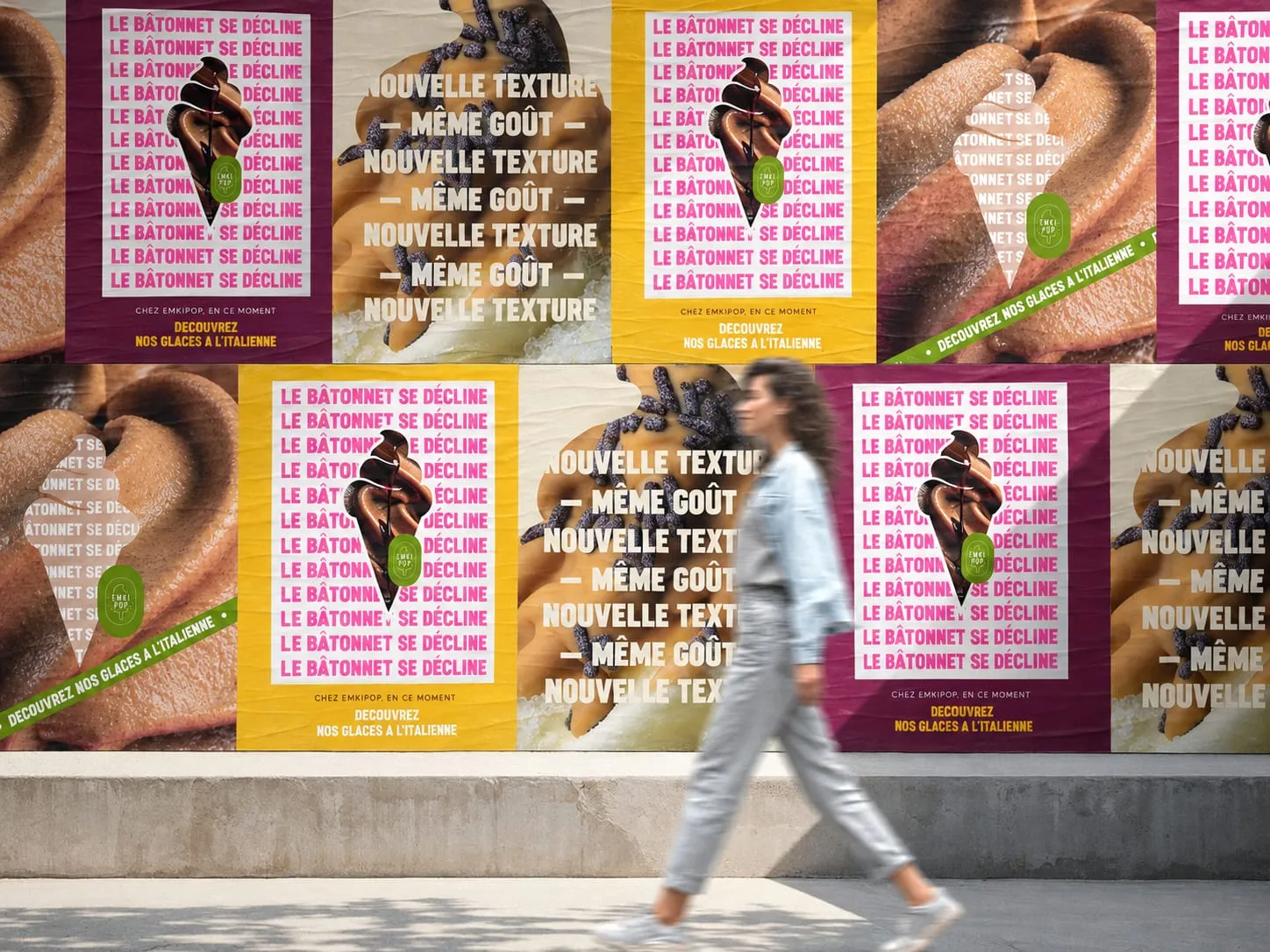 Emkipop, communication print affichage sauvage