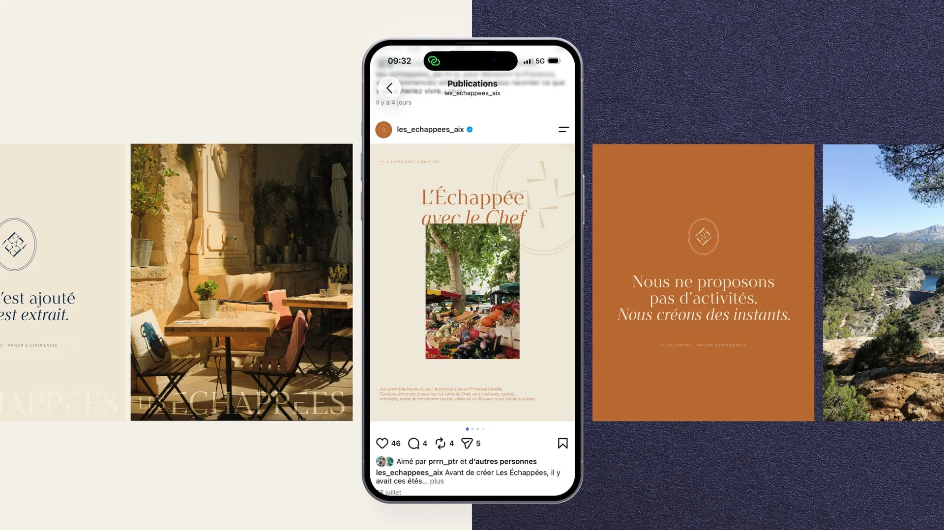 Les Échappées, communication digitale instagram