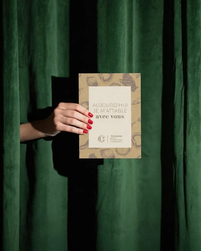 Christian Constant, communication print carte menu