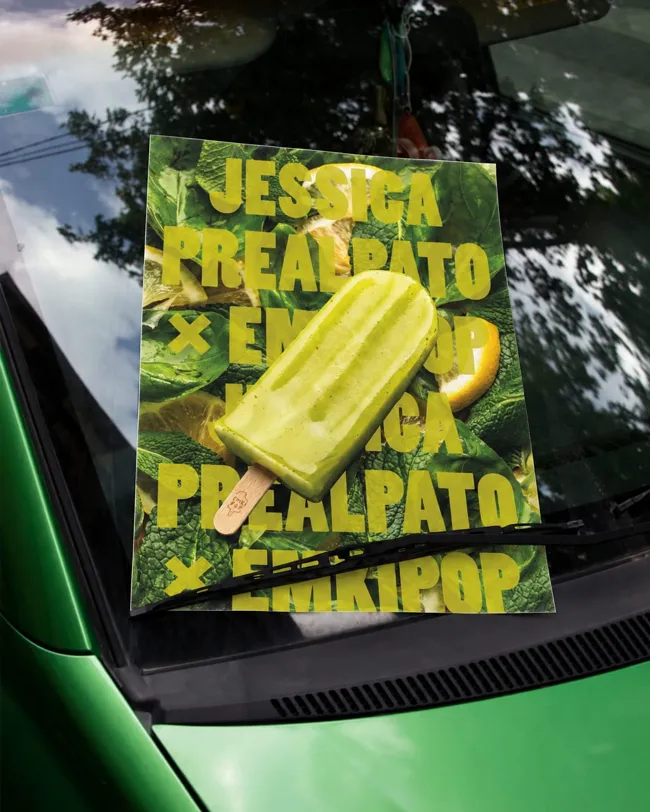 Emkipop, communication print carte