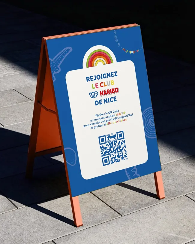 Haribo, signaletique stop trottoir
