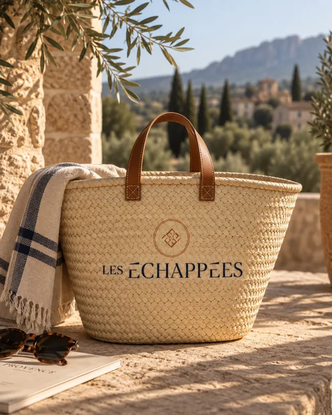 Les Échappées, signaletique panier textile